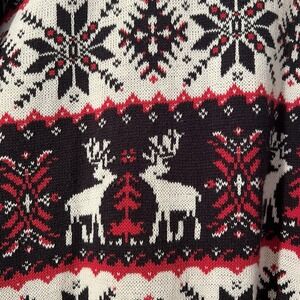 Vintage JK America‎ Christmas Reindeer and Snowflakes Ugly Christmas Sweater
